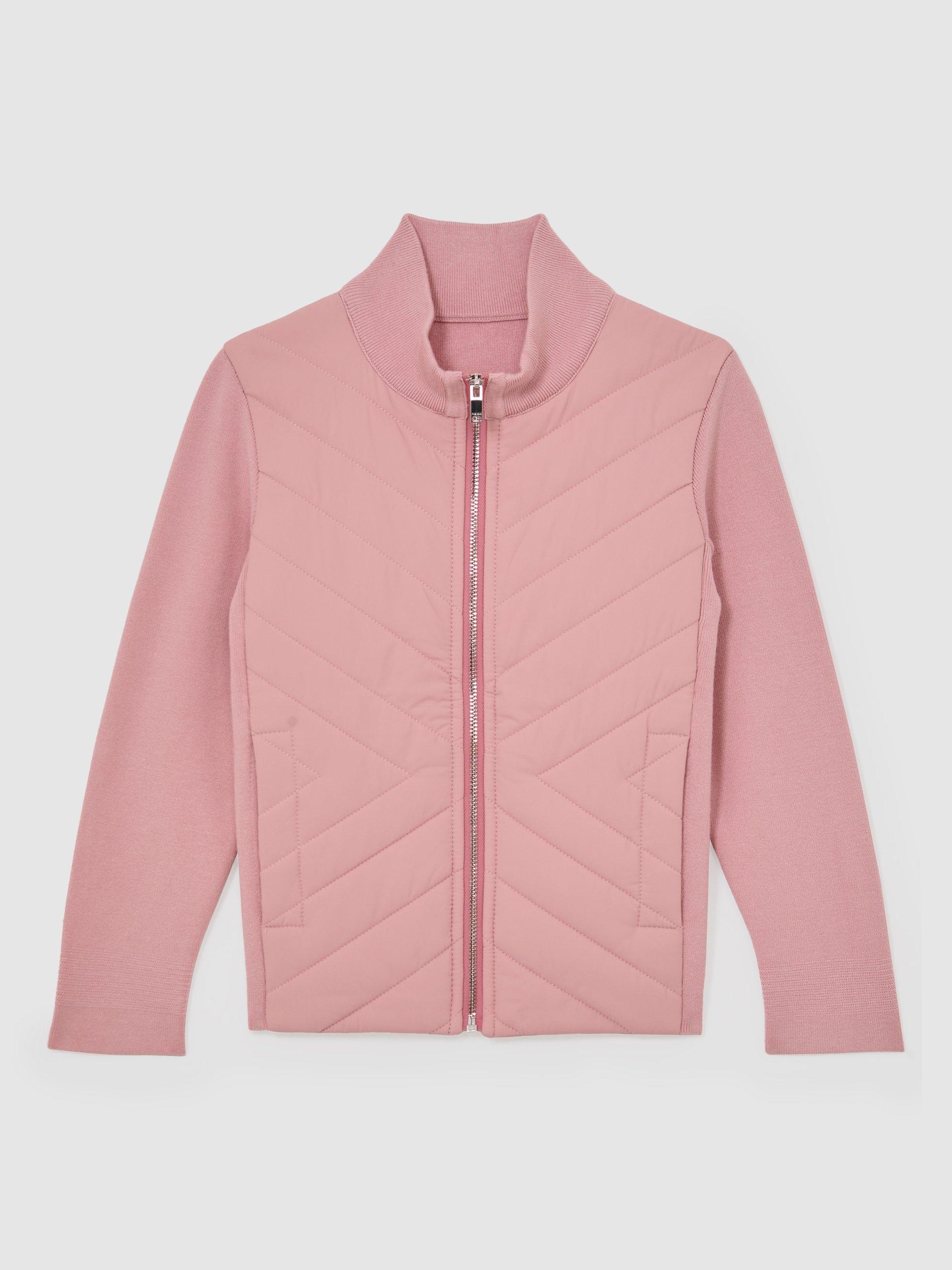 Product image 3 of 5, which shows Reiss Kids' Hansel Quilted Jacket, Pink, 3-4 years