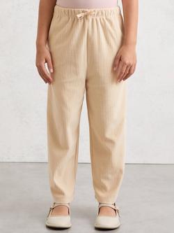 Reiss Kids' Charlie Corduroy Drawstring Joggers, Neutral, Neutral