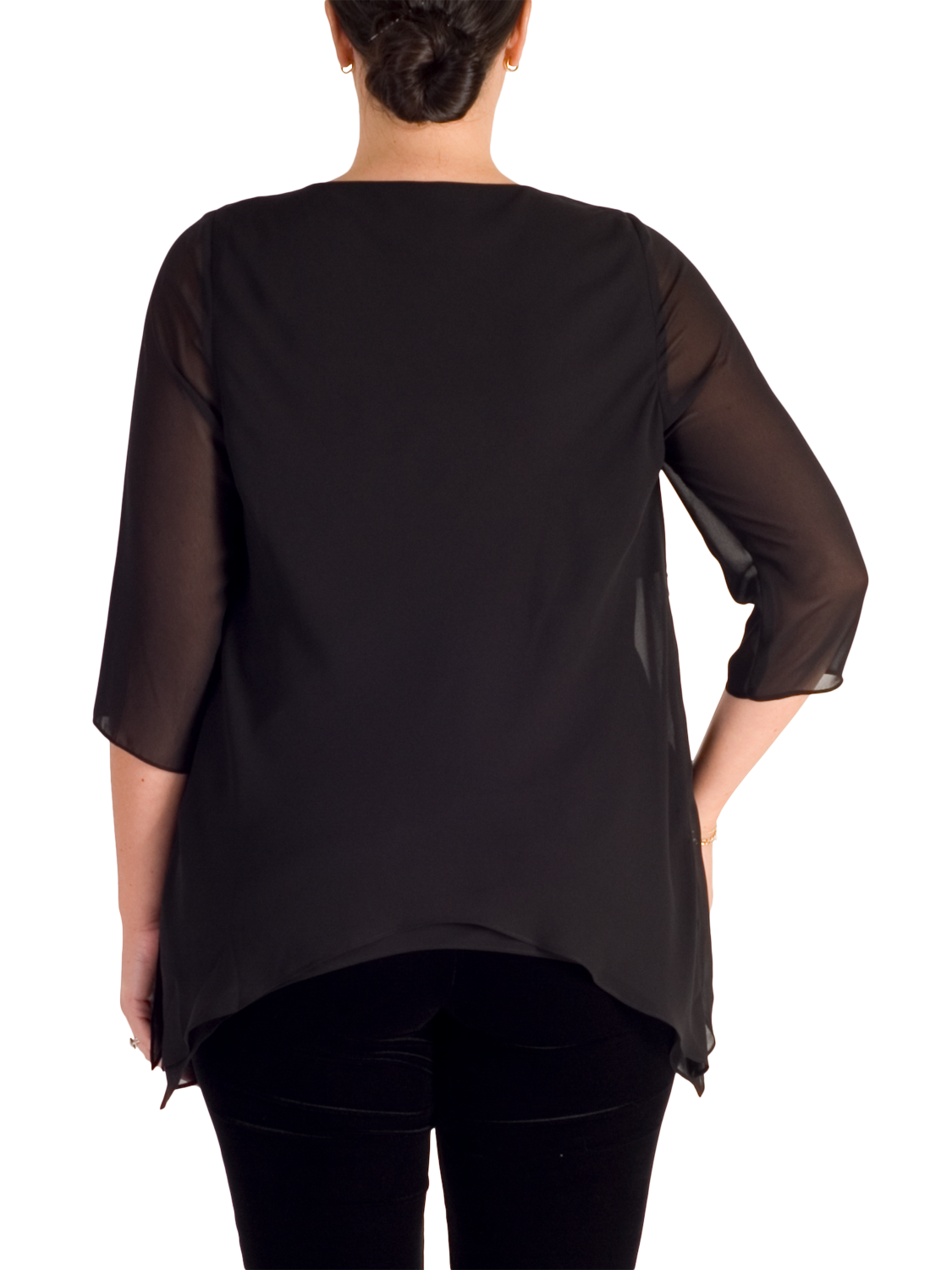 Product image 2 of 6, which shows chesca Curve Double Layer Top, Black, 14