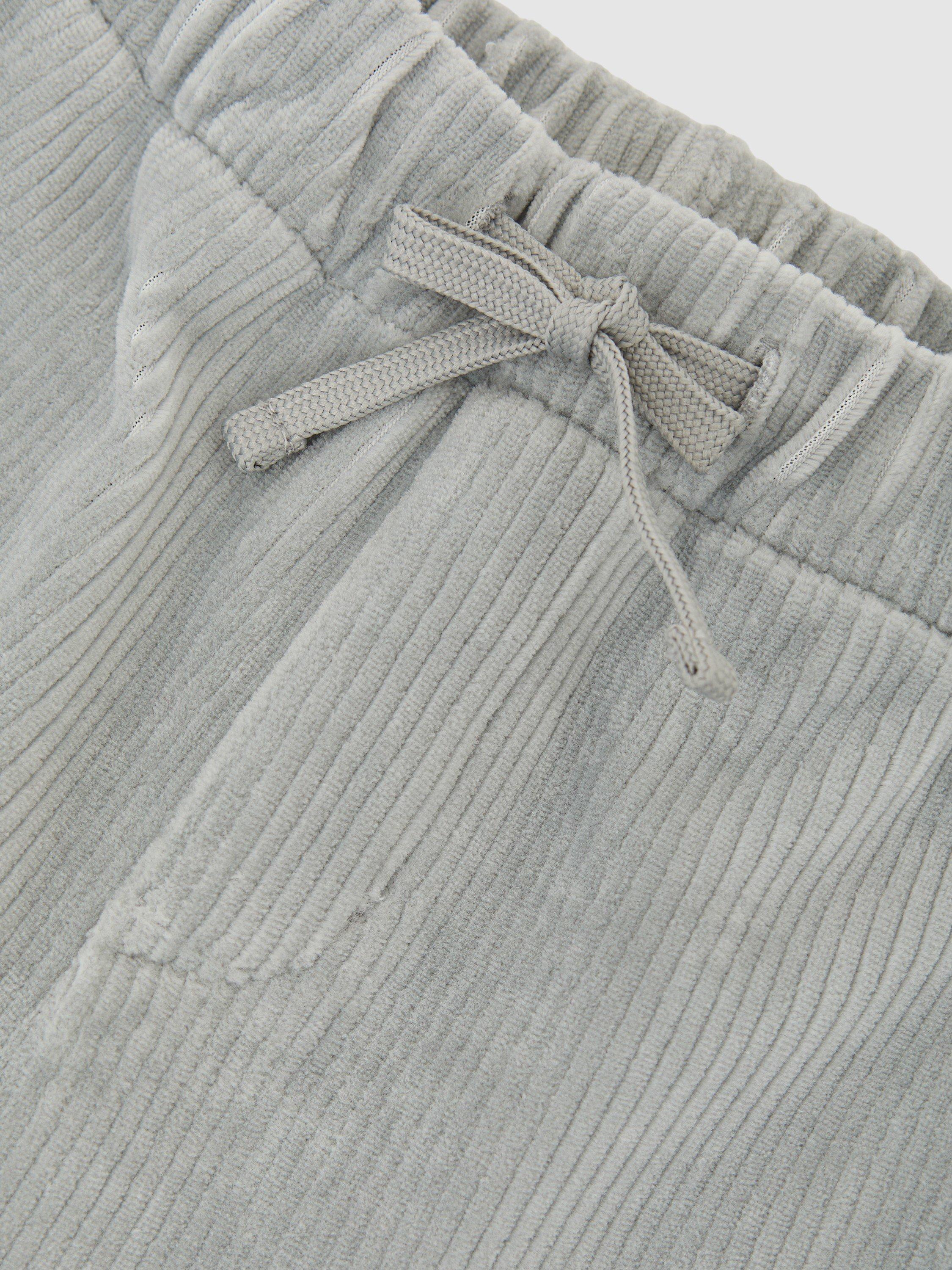 Product image 4 of 4, which shows Reiss Kids' Cotton Blend Drawstring Joggers, Grey, 3-4 years