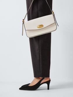 John Lewis Gracious Suede Mid Heel Slingback Court Shoes, Black - view 2, Black