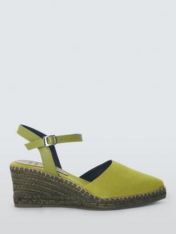 John Lewis Lana Pointed Wedge Tonal Espadrille Sandals, Green, Green