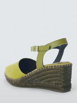 John Lewis Lana Pointed Wedge Tonal Espadrille Sandals, Green - view 2, Green