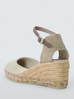John Lewis Lloretta Two Part Closed Toe Wedge Heel Espadrille Sandals, Gold - view 2, Gold