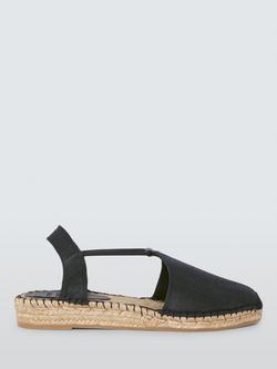 John Lewis Nurias Two Part Closed Toe Espadrille Sandals, Black, Black