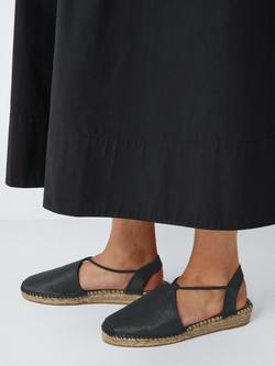 John Lewis Nurias Two Part Closed Toe Espadrille Sandals, Black - view 2, Black