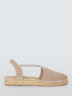 John Lewis Nurias Two Part Closed Toe Espadrille Sandals, Taupe, Taupe