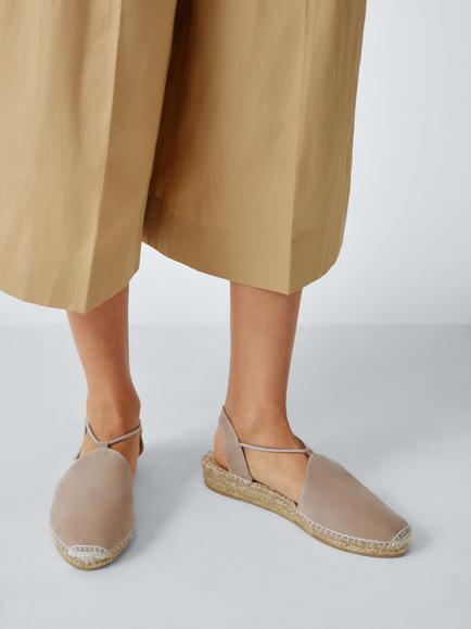 John Lewis Nurias Two Part Closed Toe Espadrille Sandals, Taupe - view 2, Taupe