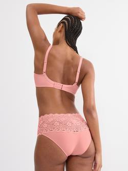 Triumph Amourette Underwired Minimiser Bra, Cherry Rose - view 2, Cherry Rose