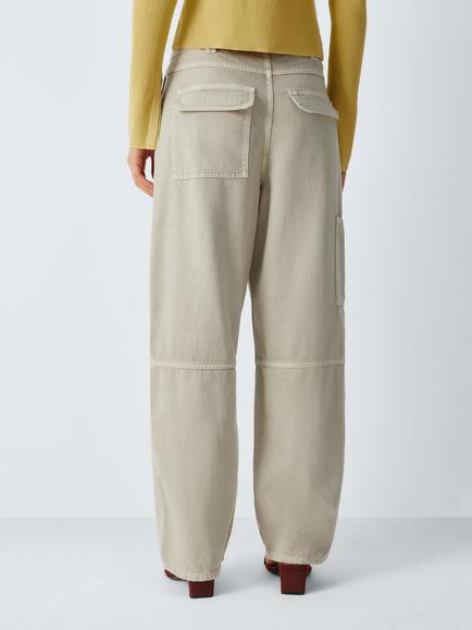 John Lewis x REJINA PYO Pocket Detail Trousers, Light Khaki - view 2, Light Khaki