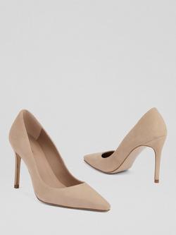 L.K.Bennett Floret Suede Pointed Court Shoes - view 2, Beige Trench