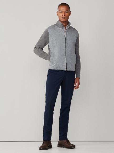 Hackett London Hybrid Baffled Jersey Jacket, Charcoal Grey - view 2, Charcoal Grey