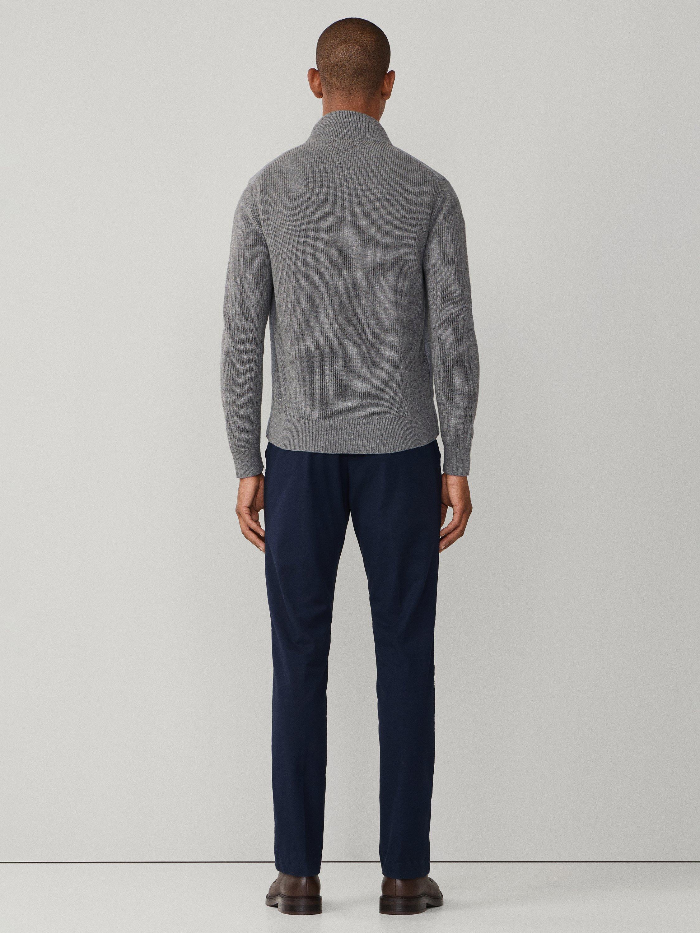 Product image 3 of 7, which shows Hackett London Hybrid Baffled Jersey Jacket, Charcoal Grey, XXXL