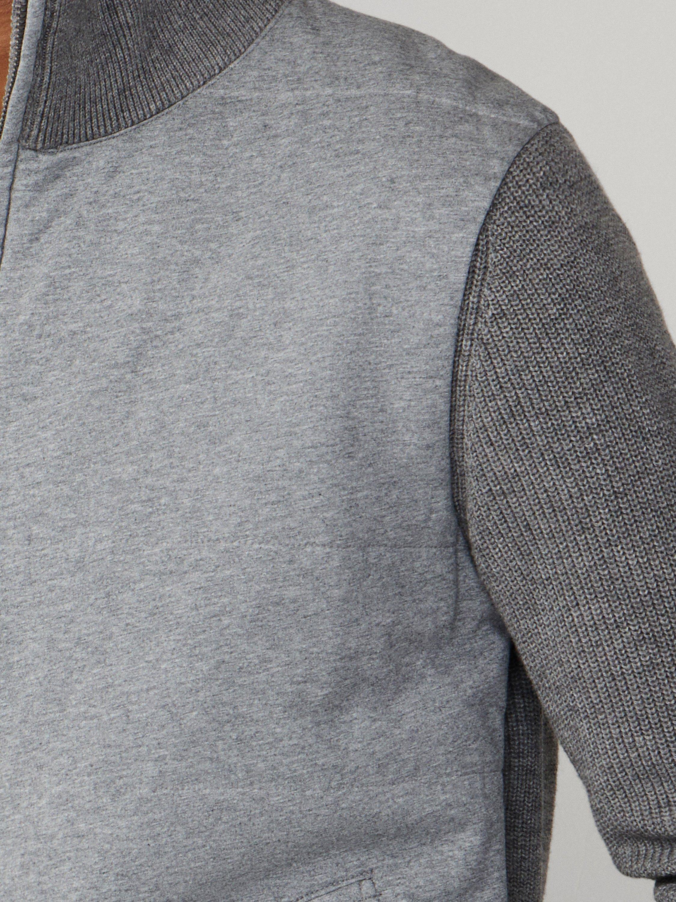 Product image 7 of 7, which shows Hackett London Hybrid Baffled Jersey Jacket, Charcoal Grey, XXXL