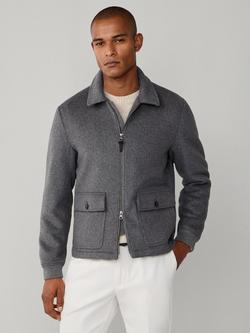 Hackett London Wool Blend Casual Jacket, Charcoal Grey, Charcoal Grey