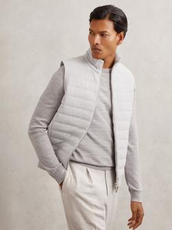 Reiss Newford Puffer Gilet, Soft Grey