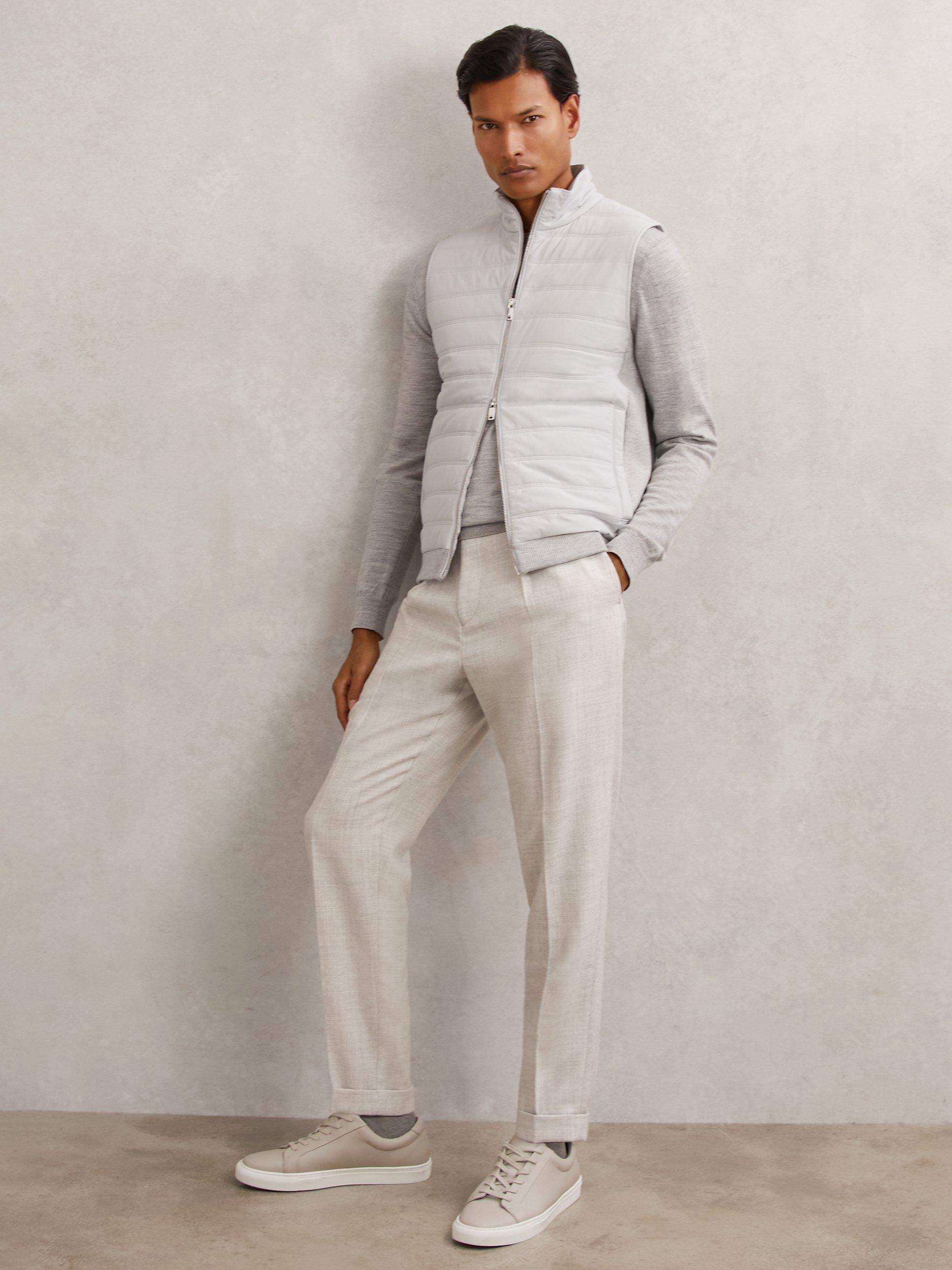 Product image 5 of 6, which shows Reiss Newford Puffer Gilet, Soft Grey, XS