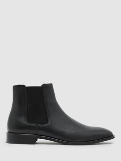 Reiss Elba Leather Chelsea Boots, Black