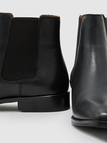 Reiss Elba Leather Chelsea Boots - view 2, Black