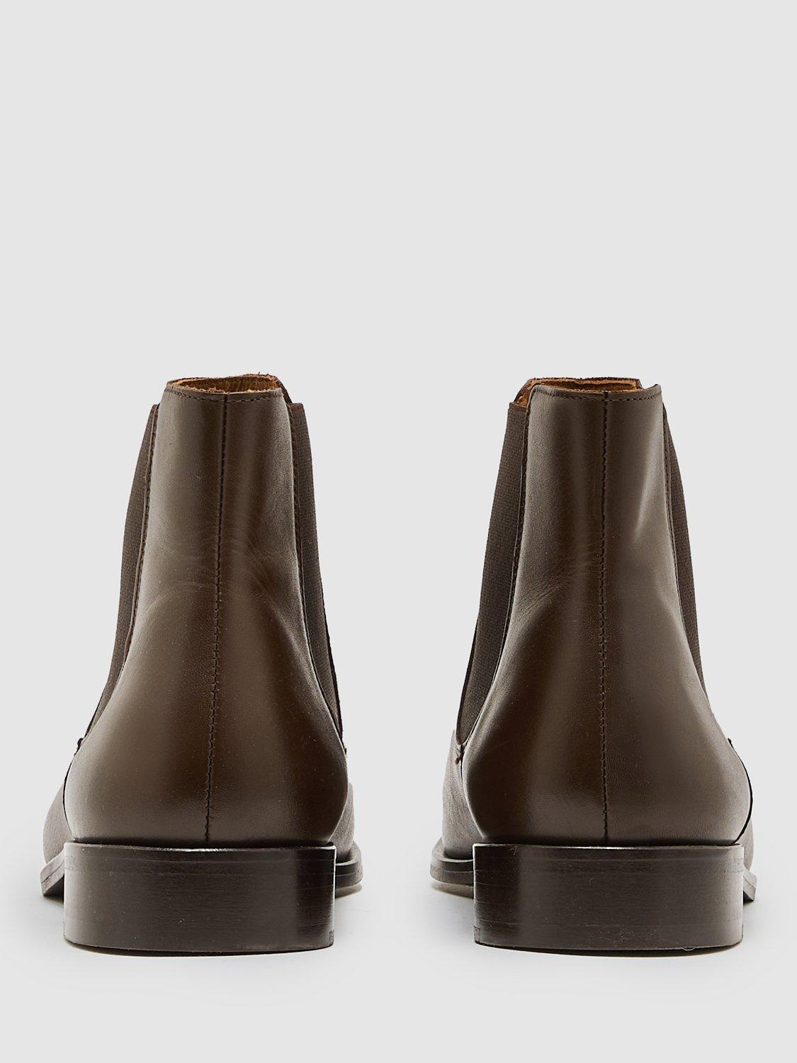 Product image 5 of 5, which shows Reiss Elba Leather Chelsea Boots, Dark Brown, 7