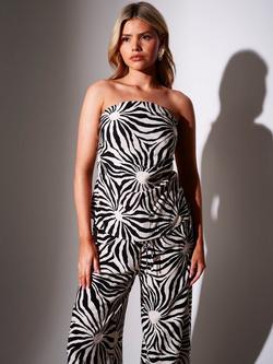 South Beach Sunburst Textured Bandeau Top, Monochrome, Monochrome