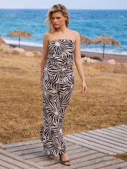 South Beach Sunburst Textured Bandeau Top, Monochrome - view 2, Monochrome