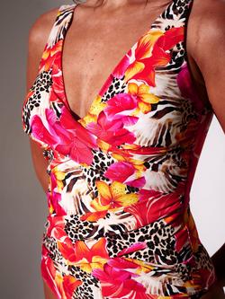 South Beach Padded Plunge Floral Swimsuit, Multi - view 2, Multi