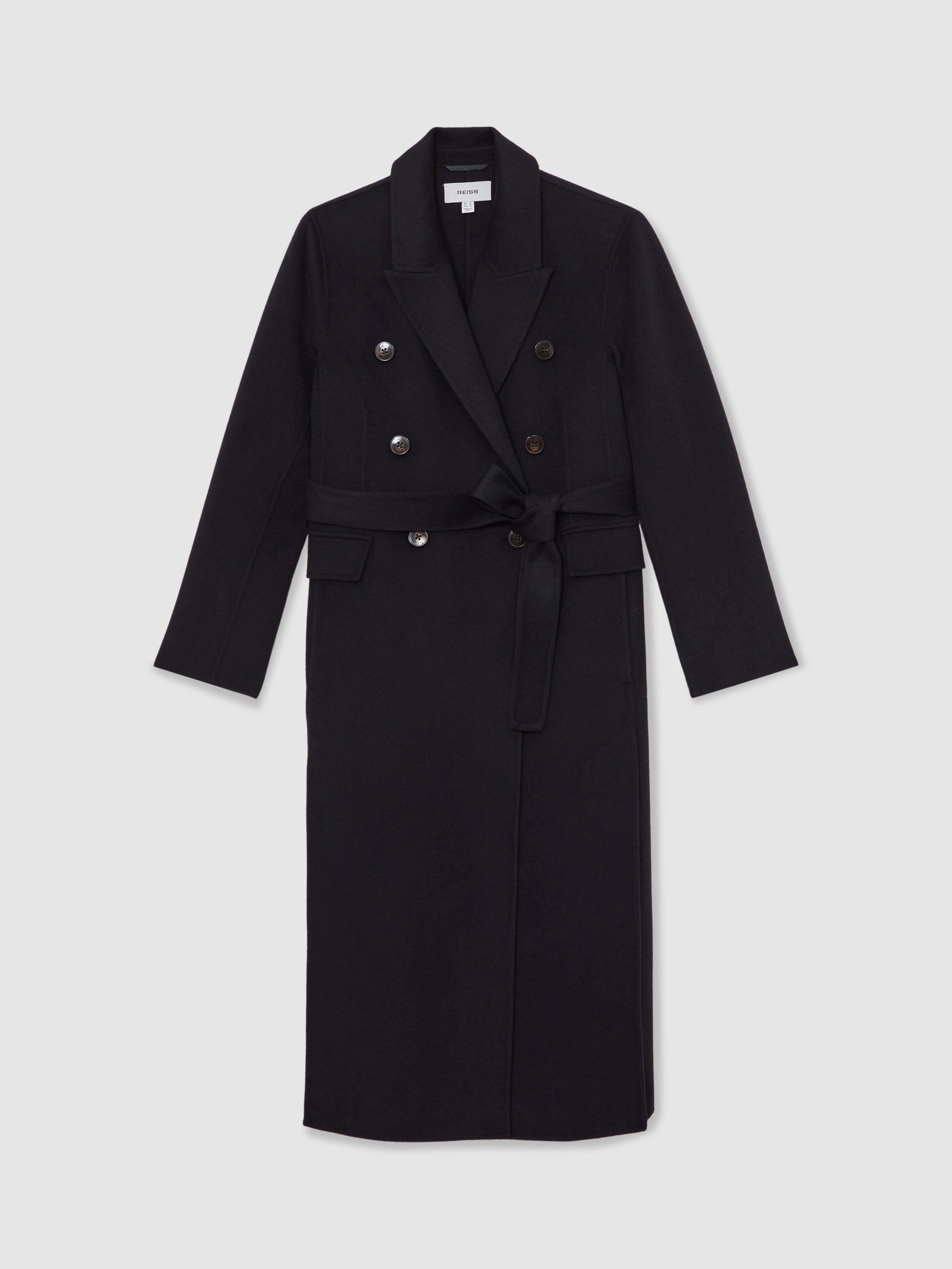 Product image 3 of 5, which shows Reiss Brogan Double Breasted Wool Rich Coat, Navy, 6