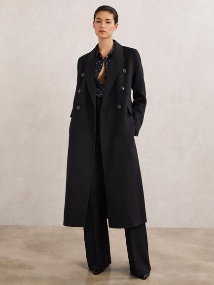 Reiss Petite Brogan Wool Rich Coat, Navy, Navy