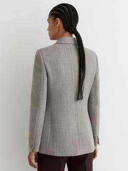Reiss Ember Herringbone Wool Rich Jacket, Grey - view 2, Grey