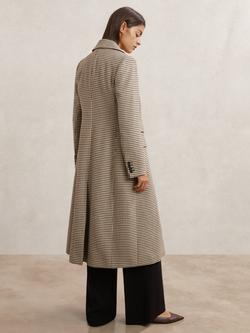 Reiss Karina Dogtooth Wool Blend Coat, Neutral - view 2, Neutral