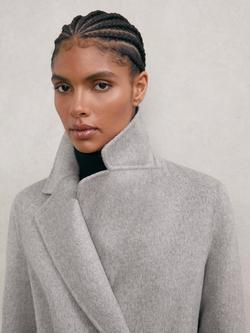 Reiss Lucia Double Breasted Wool Rich Coat, Grey - view 2, Grey