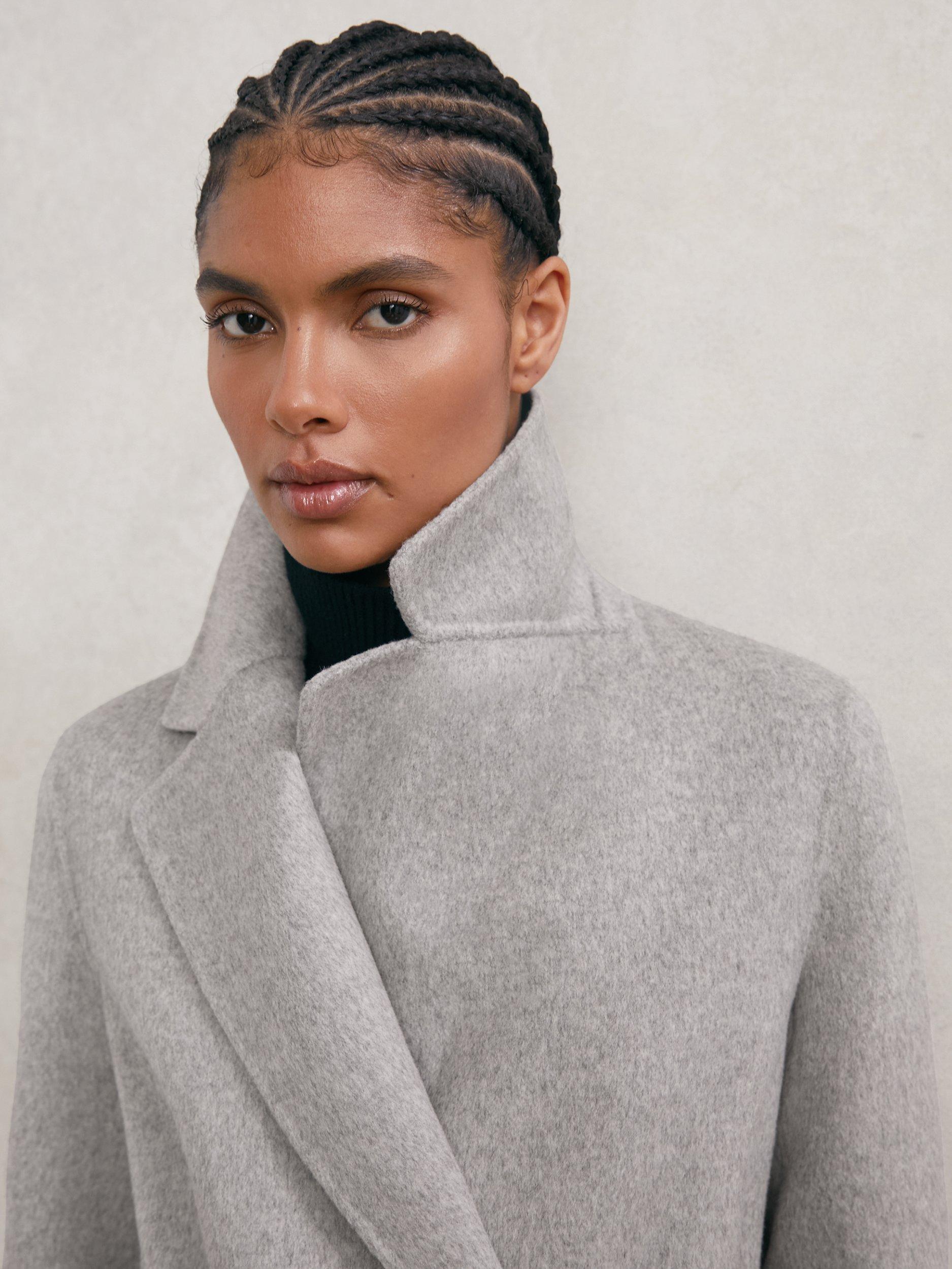 Product image 2 of 5, which shows Reiss Petite Lucia Wool Rich Coat, Grey, 6Pt