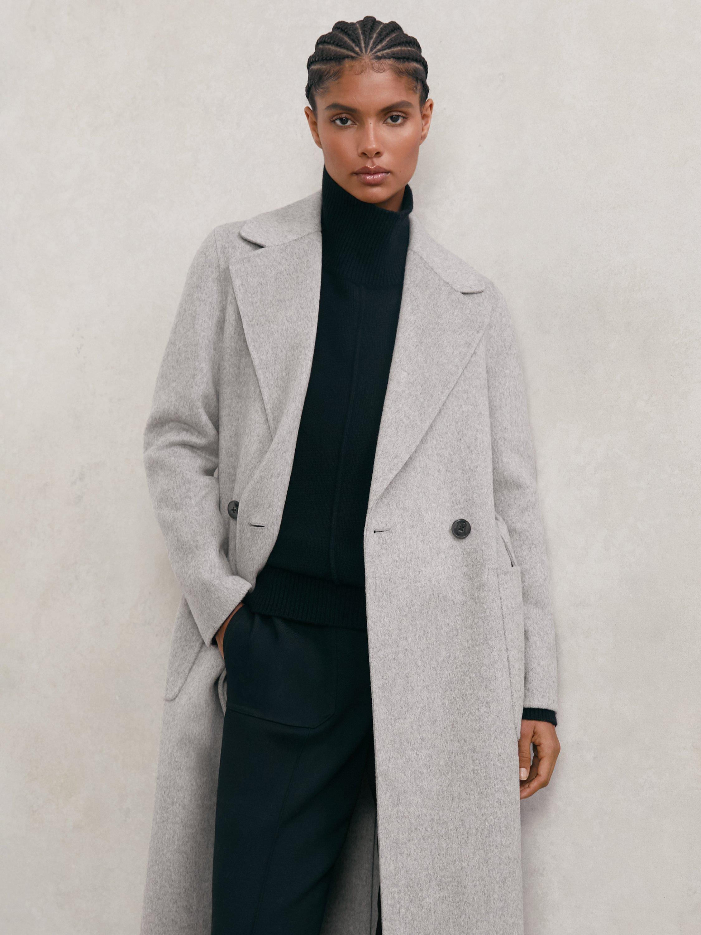 Product image 4 of 5, which shows Reiss Petite Lucia Wool Rich Coat, Grey, 6Pt