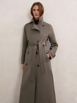 Reiss Luna Double Breasted Wool Rich Coat, Mauve, Mauve