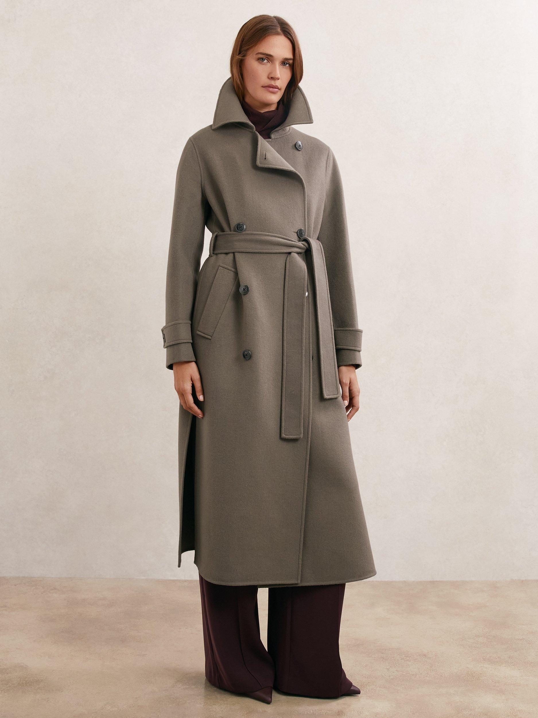 Product image 4 of 5, which shows Reiss Luna Double Breasted Wool Rich Coat, Mauve, 6