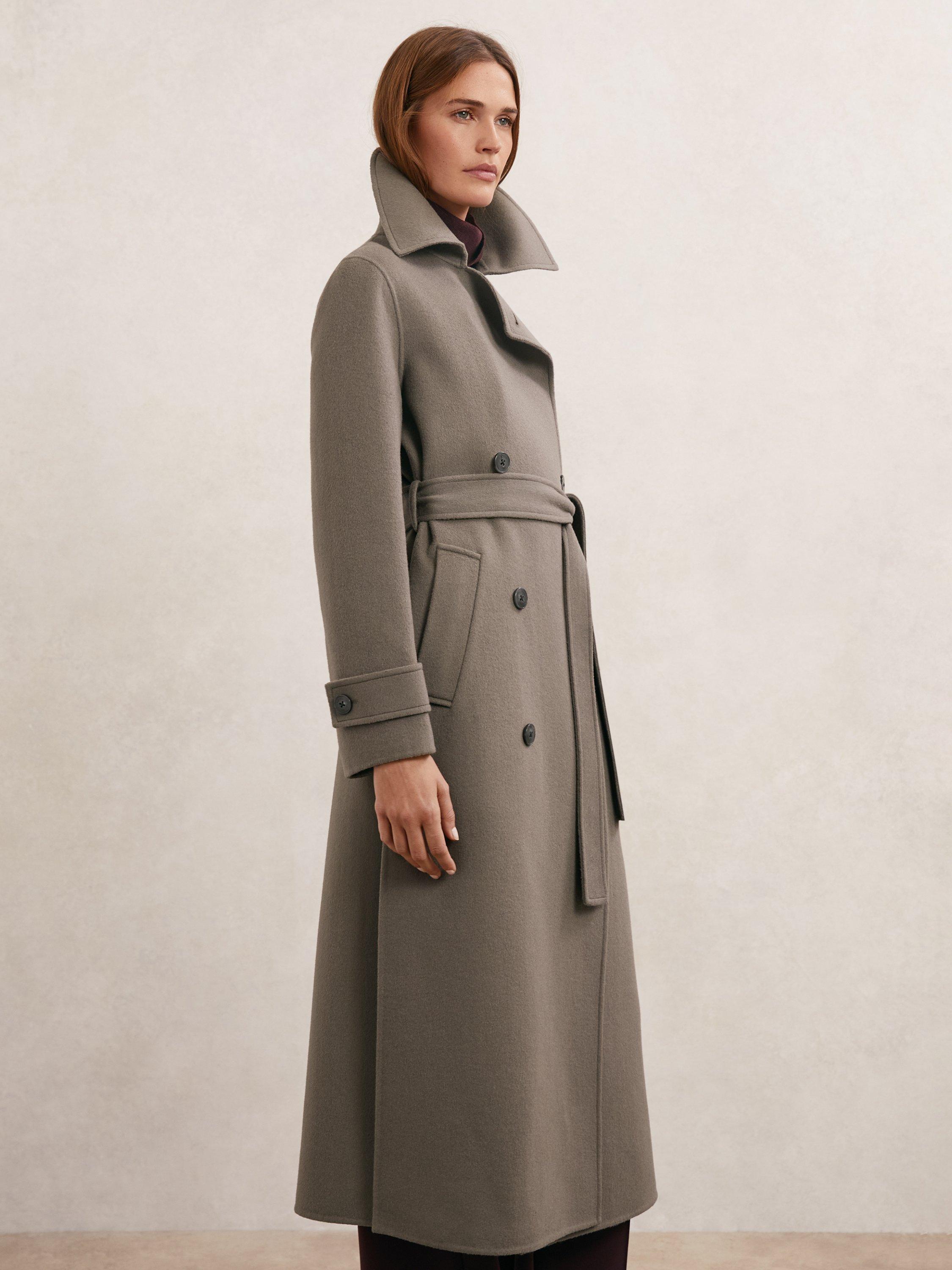 Product image 5 of 5, which shows Reiss Luna Double Breasted Wool Rich Coat, Mauve, 6