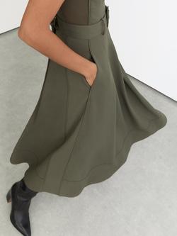 Reiss Petite Ava Belted Midi Dress, Khaki - view 2, Khaki