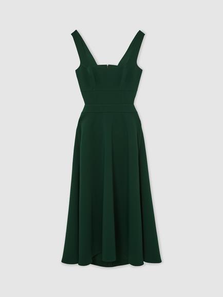 Reiss Dina Cinched Waist Midi Dress, Green - view 2, Green