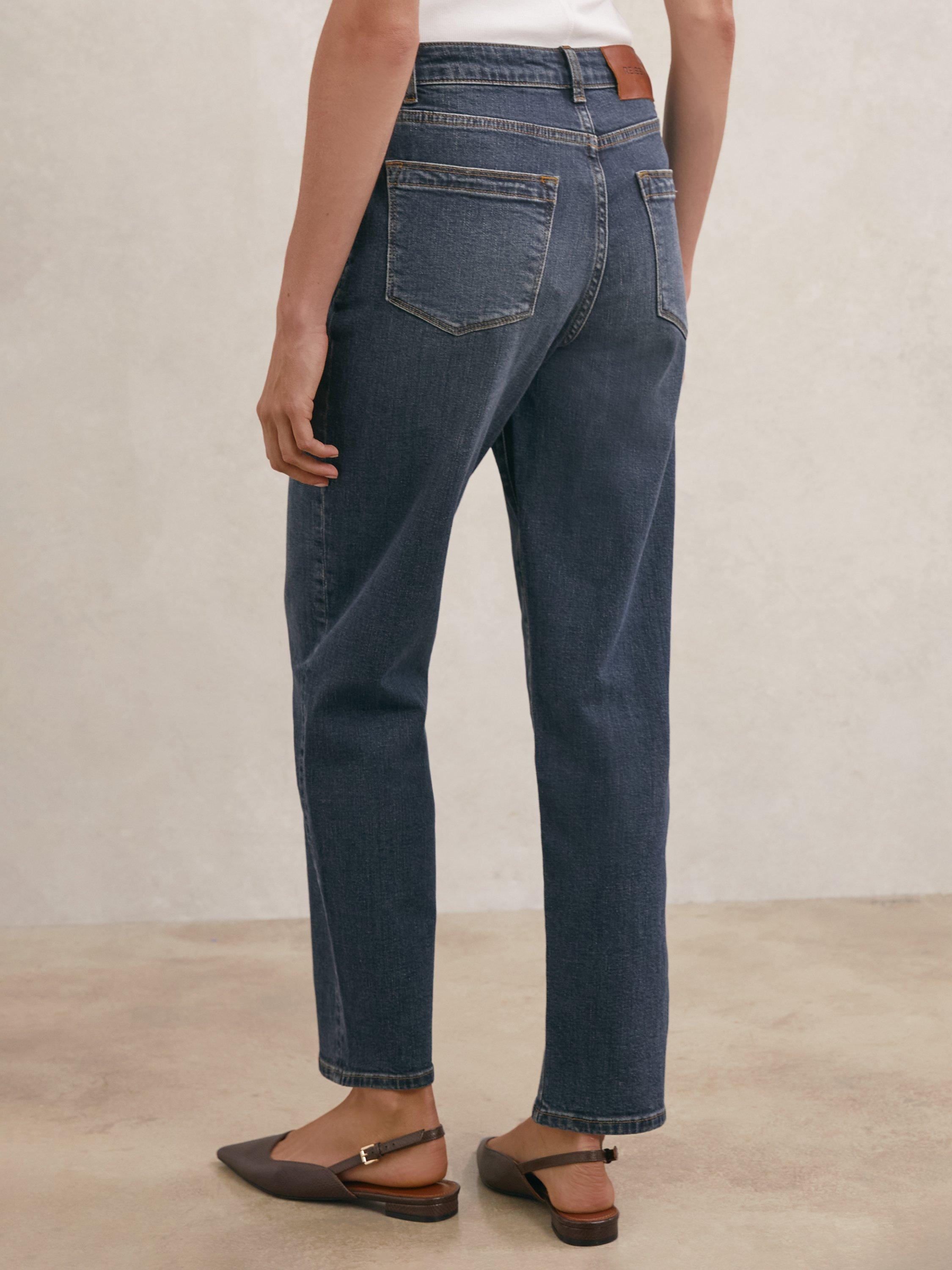 Product image 2 of 5, which shows Reiss Selin Straight Leg Jeans, Blue, 25R