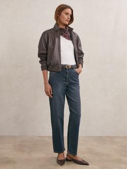 Reiss Petite Selin Straight Jeans, Antique Mid Blue, Antique Mid Blue