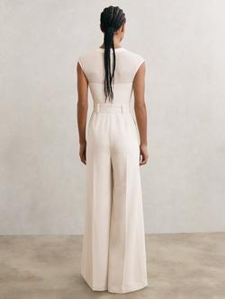 Reiss Petite Alba Wide Leg Jumpsuit, Ivory - view 2, Ivory