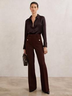 Reiss Ameira Pure Silk Top, Burgundy, Burgundy