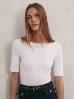 Reiss Ellie Slash Neck Top, White, White