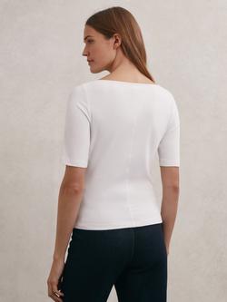 Reiss Ellie Slash Neck Top, White - view 2, White