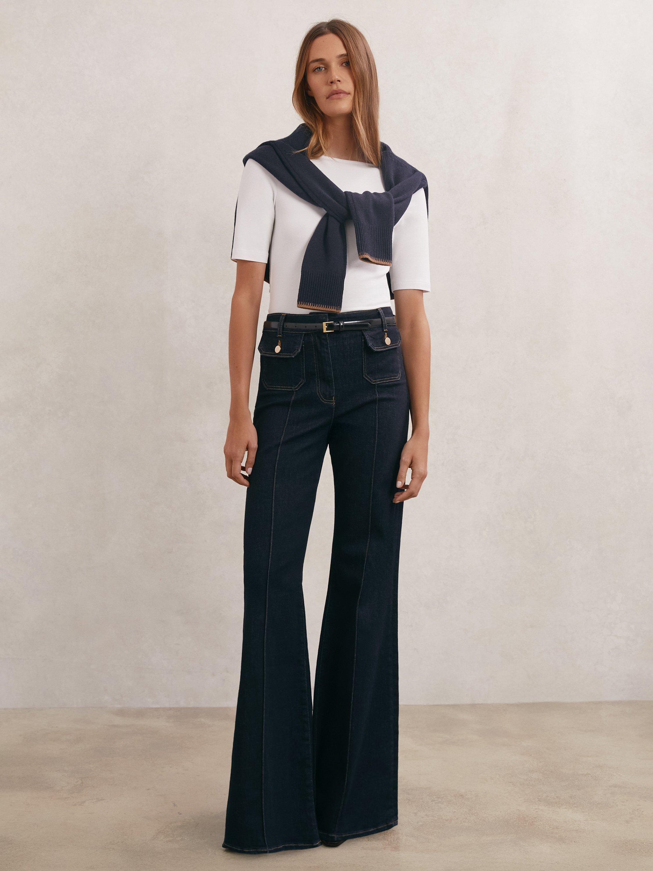 Product image 4 of 5, which shows Reiss Ellie Slash Neck Top, White, XS