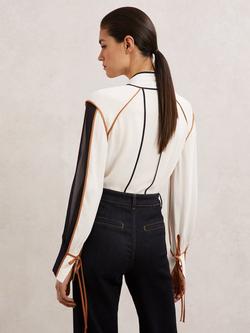 Reiss Lulu Colour Contrast Top, Ivory - view 2, Ivory