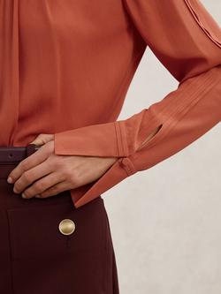 Reiss Marta Drape Detail Top, Copper - view 2, Copper