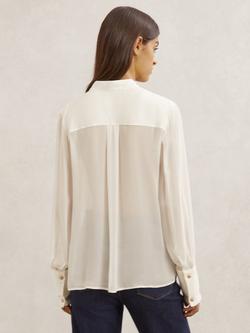 Reiss Miranda Sheer Blouse, Cream - view 2, Cream