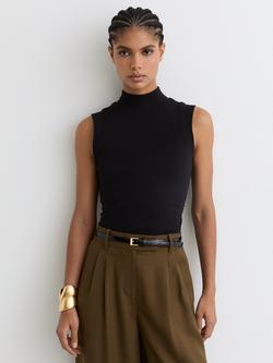 Reiss Simone High Neck Vest, Black, Black